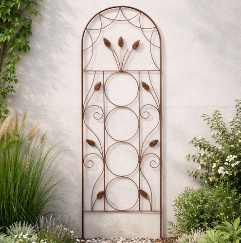 Metal garden leaf trellis - garden, wall