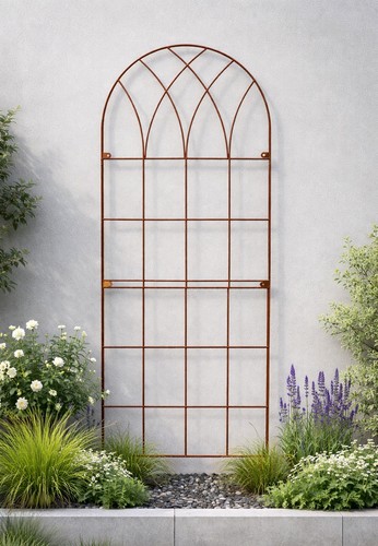 Metal garden trellis wall - metal,